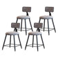 Industrial Armless Backrest Counter Stool Iron Cafe Bar Stool with Velvet Cushion Gray 4 Piece Set Short Stool(18"H) Clearhalo 'Bar Furniture' 'Bar Stools' 'bar_stools' 'furn' 'furn_bar_stools' 'Furniture' 'furniture_bar_stools' 'Kitchen & Dining Furniture' 4939632