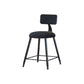 Industrial Armless Backrest Counter Stool Iron Cafe Bar Stool with Velvet Cushion Black 1 Piece Short Stool(18"H) Clearhalo 'Bar Furniture' 'Bar Stools' 'bar_stools' 'furn' 'furn_bar_stools' 'Furniture' 'furniture_bar_stools' 'Kitchen & Dining Furniture' 4939636