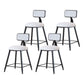 Industrial Armless Backrest Counter Stool Iron Cafe Bar Stool with Velvet Cushion White 4 Piece Set Short Stool(18"H) Clearhalo 'Bar Furniture' 'Bar Stools' 'bar_stools' 'furn' 'furn_bar_stools' 'Furniture' 'furniture_bar_stools' 'Kitchen & Dining Furniture' 4939641