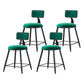 Industrial Armless Backrest Counter Stool Iron Cafe Bar Stool with Velvet Cushion Green 4 Piece Set Short Stool(18"H) Clearhalo 'Bar Furniture' 'Bar Stools' 'bar_stools' 'furn' 'furn_bar_stools' 'Furniture' 'furniture_bar_stools' 'Kitchen & Dining Furniture' 4939644