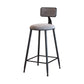 Industrial Armless Backrest Counter Stool Iron Cafe Bar Stool with Velvet Cushion Gray 1 Piece Counter Stool(26"H) Clearhalo 'Bar Furniture' 'Bar Stools' 'bar_stools' 'furn' 'furn_bar_stools' 'Furniture' 'furniture_bar_stools' 'Kitchen & Dining Furniture' 4939648