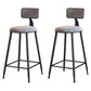 Industrial Armless Backrest Counter Stool Iron Cafe Bar Stool with Velvet Cushion Gray 2 Piece Set Counter Stool(26"H) Clearhalo 'Bar Furniture' 'Bar Stools' 'bar_stools' 'furn' 'furn_bar_stools' 'Furniture' 'furniture_bar_stools' 'Kitchen & Dining Furniture' 4939649