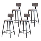 Industrial Armless Backrest Counter Stool Iron Cafe Bar Stool with Velvet Cushion Gray 4 Piece Set Counter Stool(26"H) Clearhalo 'Bar Furniture' 'Bar Stools' 'bar_stools' 'furn' 'furn_bar_stools' 'Furniture' 'furniture_bar_stools' 'Kitchen & Dining Furniture' 4939650