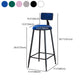 Industrial Armless Backrest Counter Stool Iron Cafe Bar Stool with Velvet Cushion Clearhalo 'Bar Furniture' 'Bar Stools' 'bar_stools' 'furn' 'furn_bar_stools' 'Furniture' 'furniture_bar_stools' 'Kitchen & Dining Furniture' 4939653