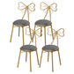 Glam Armless Backrest Counter Stool Iron Dessert Shop Bar Stool with Cushion and Pedal Grey 4 Piece Set Short Stool(18"H) Clearhalo 'Bar Furniture' 'Bar Stools' 'bar_stools' 'furn' 'furn_bar_stools' 'Furniture' 'furniture_bar_stools' 'Kitchen & Dining Furniture' 4939659