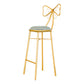 Glam Armless Backrest Counter Stool Iron Dessert Shop Bar Stool with Cushion and Pedal Grey 1 Piece Clearhalo 'Bar Furniture' 'Bar Stools' 'bar_stools' 'furn' 'furn_bar_stools' 'Furniture' 'furniture_bar_stools' 'Kitchen & Dining Furniture' 4939661