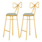 Glam Armless Backrest Counter Stool Iron Dessert Shop Bar Stool with Cushion and Pedal Grey 2 Piece Set Clearhalo 'Bar Furniture' 'Bar Stools' 'bar_stools' 'furn' 'furn_bar_stools' 'Furniture' 'furniture_bar_stools' 'Kitchen & Dining Furniture' 4939663