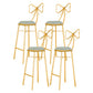 Glam Armless Backrest Counter Stool Iron Dessert Shop Bar Stool with Cushion and Pedal Grey 4 Piece Set Clearhalo 'Bar Furniture' 'Bar Stools' 'bar_stools' 'furn' 'furn_bar_stools' 'Furniture' 'furniture_bar_stools' 'Kitchen & Dining Furniture' 4939664