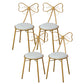Glam Armless Backrest Counter Stool Iron Dessert Shop Bar Stool with Cushion and Pedal White 4 Piece Set Short Stool(18"H) Clearhalo 'Bar Furniture' 'Bar Stools' 'bar_stools' 'furn' 'furn_bar_stools' 'Furniture' 'furniture_bar_stools' 'Kitchen & Dining Furniture' 4939668