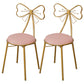 Glam Armless Backrest Counter Stool Iron Dessert Shop Bar Stool with Cushion and Pedal Pink 2 Piece Set Short Stool(18"H) Clearhalo 'Bar Furniture' 'Bar Stools' 'bar_stools' 'furn' 'furn_bar_stools' 'Furniture' 'furniture_bar_stools' 'Kitchen & Dining Furniture' 4939670