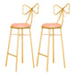 Glam Armless Backrest Counter Stool Iron Dessert Shop Bar Stool with Cushion and Pedal Pink 2 Piece Set Clearhalo 'Bar Furniture' 'Bar Stools' 'bar_stools' 'furn' 'furn_bar_stools' 'Furniture' 'furniture_bar_stools' 'Kitchen & Dining Furniture' 4939673