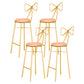 Glam Armless Backrest Counter Stool Iron Dessert Shop Bar Stool with Cushion and Pedal Pink 4 Piece Set Clearhalo 'Bar Furniture' 'Bar Stools' 'bar_stools' 'furn' 'furn_bar_stools' 'Furniture' 'furniture_bar_stools' 'Kitchen & Dining Furniture' 4939674