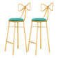 Glam Armless Backrest Counter Stool Iron Dessert Shop Bar Stool with Cushion and Pedal Blackish Green 2 Piece Set Clearhalo 'Bar Furniture' 'Bar Stools' 'bar_stools' 'furn' 'furn_bar_stools' 'Furniture' 'furniture_bar_stools' 'Kitchen & Dining Furniture' 4939685