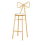 Glam Armless Backrest Counter Stool Iron Dessert Shop Bar Stool with Cushion and Pedal White 1 Piece Clearhalo 'Bar Furniture' 'Bar Stools' 'bar_stools' 'furn' 'furn_bar_stools' 'Furniture' 'furniture_bar_stools' 'Kitchen & Dining Furniture' 4939687
