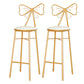 Glam Armless Backrest Counter Stool Iron Dessert Shop Bar Stool with Cushion and Pedal White 2 Piece Set Clearhalo 'Bar Furniture' 'Bar Stools' 'bar_stools' 'furn' 'furn_bar_stools' 'Furniture' 'furniture_bar_stools' 'Kitchen & Dining Furniture' 4939688