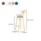Glam Armless Backrest Counter Stool Iron Dessert Shop Bar Stool with Cushion and Pedal Clearhalo 'Bar Furniture' 'Bar Stools' 'bar_stools' 'furn' 'furn_bar_stools' 'Furniture' 'furniture_bar_stools' 'Kitchen & Dining Furniture' 4939692