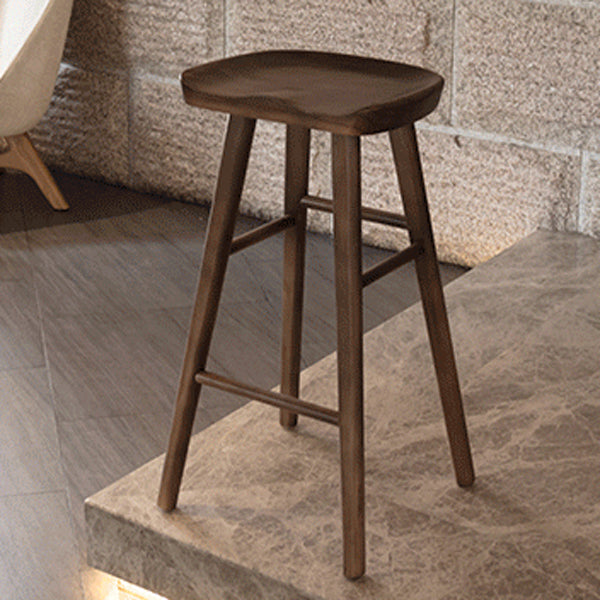 Modern Armless Backless Counter Stool Pine Wood Cafe Bar Stool with Wooden Seat Clearhalo 'Bar Furniture' 'Bar Stools' 'bar_stools' 'furn' 'furn_bar_stools' 'Furniture' 'furniture_bar_stools' 'Kitchen & Dining Furniture' 4939695