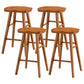 Modern Armless Backless Counter Stool Pine Wood Cafe Bar Stool with Wooden Seat Distressed Wood 4 Piece Set Short Stool(22"H) Clearhalo 'Bar Furniture' 'Bar Stools' 'bar_stools' 'furn' 'furn_bar_stools' 'Furniture' 'furniture_bar_stools' 'Kitchen & Dining Furniture' 4939697