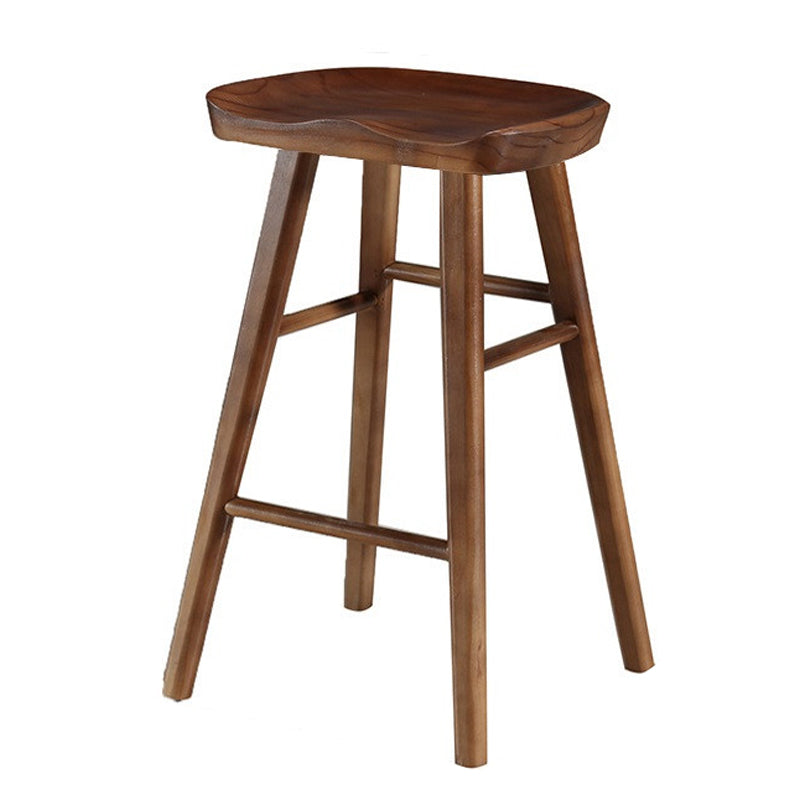 Modern Armless Backless Counter Stool Pine Wood Cafe Bar Stool with Wooden Seat Clearhalo 'Bar Furniture' 'Bar Stools' 'bar_stools' 'furn' 'furn_bar_stools' 'Furniture' 'furniture_bar_stools' 'Kitchen & Dining Furniture' 4939702