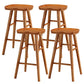Modern Armless Backless Counter Stool Pine Wood Cafe Bar Stool with Wooden Seat Distressed Wood 4 Piece Set Counter Stool(26"H) Clearhalo 'Bar Furniture' 'Bar Stools' 'bar_stools' 'furn' 'furn_bar_stools' 'Furniture' 'furniture_bar_stools' 'Kitchen & Dining Furniture' 4939703