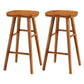 Modern Armless Backless Counter Stool Pine Wood Cafe Bar Stool with Wooden Seat Distressed Wood 2 Piece Set Bar Stool(30"H) Clearhalo 'Bar Furniture' 'Bar Stools' 'bar_stools' 'furn' 'furn_bar_stools' 'Furniture' 'furniture_bar_stools' 'Kitchen & Dining Furniture' 4939708