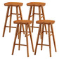 Modern Armless Backless Counter Stool Pine Wood Cafe Bar Stool with Wooden Seat Distressed Wood 4 Piece Set Bar Stool(30"H) Clearhalo 'Bar Furniture' 'Bar Stools' 'bar_stools' 'furn' 'furn_bar_stools' 'Furniture' 'furniture_bar_stools' 'Kitchen & Dining Furniture' 4939710