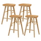 Modern Armless Backless Counter Stool Pine Wood Cafe Bar Stool with Wooden Seat Natural 4 Piece Set Counter Stool(26"H) Clearhalo 'Bar Furniture' 'Bar Stools' 'bar_stools' 'furn' 'furn_bar_stools' 'Furniture' 'furniture_bar_stools' 'Kitchen & Dining Furniture' 4939718
