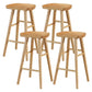 Modern Armless Backless Counter Stool Pine Wood Cafe Bar Stool with Wooden Seat Natural 4 Piece Set Bar Stool(30"H) Clearhalo 'Bar Furniture' 'Bar Stools' 'bar_stools' 'furn' 'furn_bar_stools' 'Furniture' 'furniture_bar_stools' 'Kitchen & Dining Furniture' 4939721