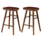 Modern Armless Backless Counter Stool Pine Wood Cafe Bar Stool with Wooden Seat Walnut 2 Piece Set Counter Stool(26"H) Clearhalo 'Bar Furniture' 'Bar Stools' 'bar_stools' 'furn' 'furn_bar_stools' 'Furniture' 'furniture_bar_stools' 'Kitchen & Dining Furniture' 4939726