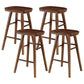 Modern Armless Backless Counter Stool Pine Wood Cafe Bar Stool with Wooden Seat Walnut 4 Piece Set Counter Stool(26"H) Clearhalo 'Bar Furniture' 'Bar Stools' 'bar_stools' 'furn' 'furn_bar_stools' 'Furniture' 'furniture_bar_stools' 'Kitchen & Dining Furniture' 4939727
