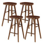 Modern Armless Backless Counter Stool Pine Wood Cafe Bar Stool with Wooden Seat Walnut 4 Piece Set Bar Stool(30"H) Clearhalo 'Bar Furniture' 'Bar Stools' 'bar_stools' 'furn' 'furn_bar_stools' 'Furniture' 'furniture_bar_stools' 'Kitchen & Dining Furniture' 4939730
