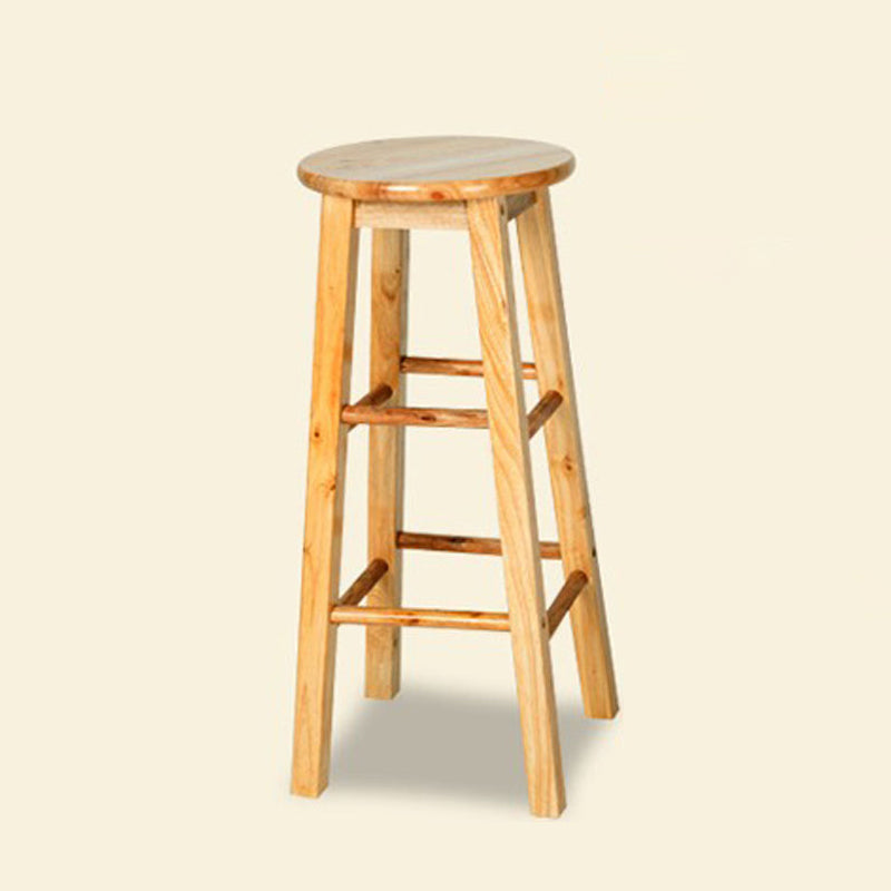 Modern Armless Backless Counter Stool Rubber Wood Kitchen Bar Stool with Wooden Seat Clearhalo 'Bar Furniture' 'Bar Stools' 'bar_stools' 'furn' 'furn_bar_stools' 'Furniture' 'furniture_bar_stools' 'Kitchen & Dining Furniture' 4939734