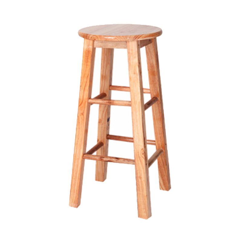 Modern Armless Backless Counter Stool Rubber Wood Kitchen Bar Stool with Wooden Seat 4 Piece Set Clearhalo 'Bar Furniture' 'Bar Stools' 'bar_stools' 'furn' 'furn_bar_stools' 'Furniture' 'furniture_bar_stools' 'Kitchen & Dining Furniture' 4939735