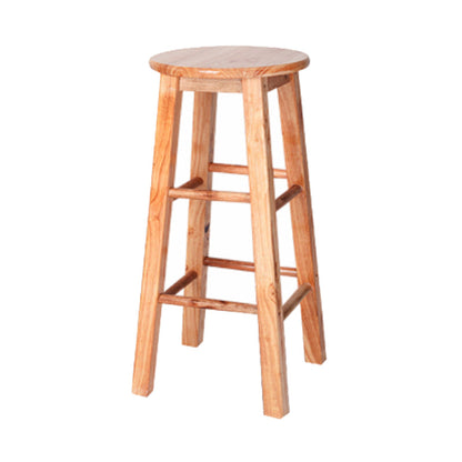 Modern Armless Backless Counter Stool Rubber Wood Kitchen Bar Stool with Wooden Seat 4 Piece Set Clearhalo 'Bar Furniture' 'Bar Stools' 'bar_stools' 'furn' 'furn_bar_stools' 'Furniture' 'furniture_bar_stools' 'Kitchen & Dining Furniture' 4939735