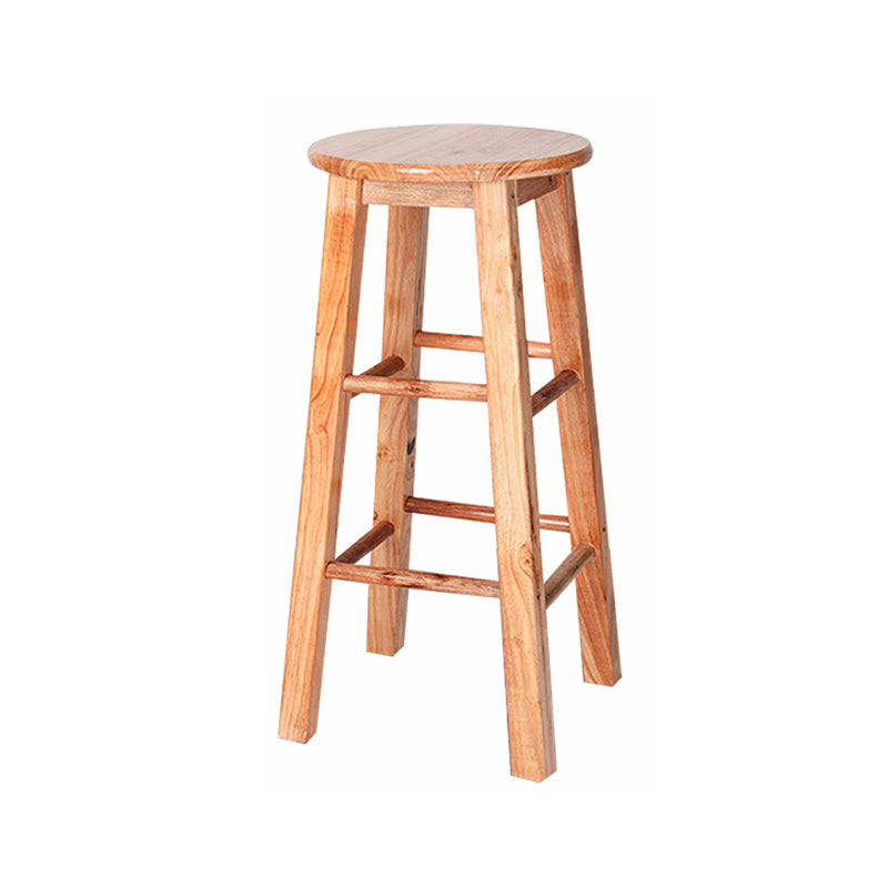 Modern Armless Backless Counter Stool Rubber Wood Kitchen Bar Stool with Wooden Seat Clearhalo 'Bar Furniture' 'Bar Stools' 'bar_stools' 'furn' 'furn_bar_stools' 'Furniture' 'furniture_bar_stools' 'Kitchen & Dining Furniture' 4939739