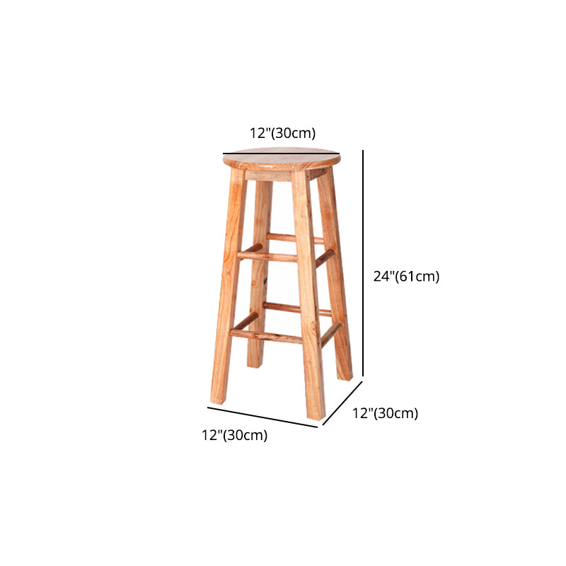 Modern Armless Backless Counter Stool Rubber Wood Kitchen Bar Stool with Wooden Seat Clearhalo 'Bar Furniture' 'Bar Stools' 'bar_stools' 'furn' 'furn_bar_stools' 'Furniture' 'furniture_bar_stools' 'Kitchen & Dining Furniture' 4939743