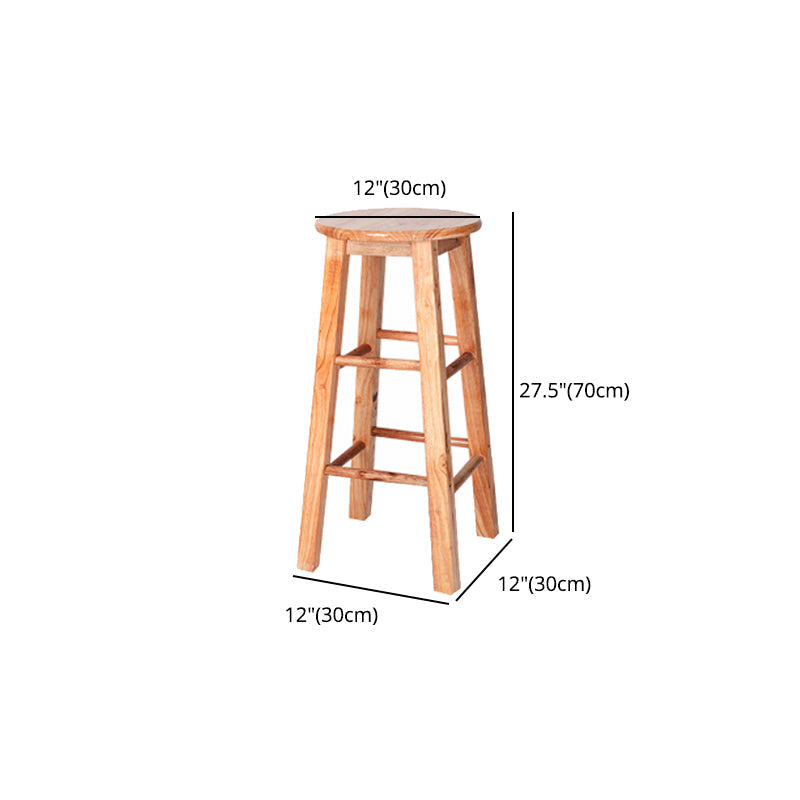 Modern Armless Backless Counter Stool Rubber Wood Kitchen Bar Stool with Wooden Seat Clearhalo 'Bar Furniture' 'Bar Stools' 'bar_stools' 'furn' 'furn_bar_stools' 'Furniture' 'furniture_bar_stools' 'Kitchen & Dining Furniture' 4939744