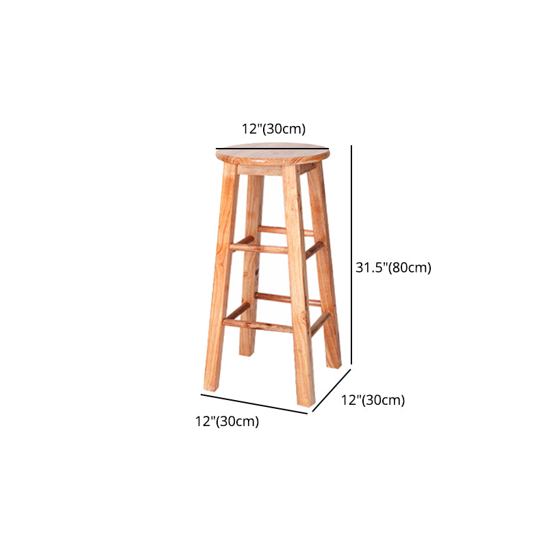 Modern Armless Backless Counter Stool Rubber Wood Kitchen Bar Stool with Wooden Seat Clearhalo 'Bar Furniture' 'Bar Stools' 'bar_stools' 'furn' 'furn_bar_stools' 'Furniture' 'furniture_bar_stools' 'Kitchen & Dining Furniture' 4939745