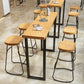 Modern Armless Backless Counter Stool Iron Cafe Bar Stool with Wooden Seat and Pedal Clearhalo 'Bar Furniture' 'Bar Stools' 'bar_stools' 'furn' 'furn_bar_stools' 'Furniture' 'furniture_bar_stools' 'Kitchen & Dining Furniture' 4939746
