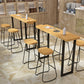 Modern Armless Backless Counter Stool Iron Cafe Bar Stool with Wooden Seat and Pedal Clearhalo 'Bar Furniture' 'Bar Stools' 'bar_stools' 'furn' 'furn_bar_stools' 'Furniture' 'furniture_bar_stools' 'Kitchen & Dining Furniture' 4939763
