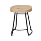 Modern Armless Backless Counter Stool Iron Cafe Bar Stool with Wooden Seat and Pedal Black 1 Piece Short Stool(22"H) Clearhalo 'Bar Furniture' 'Bar Stools' 'bar_stools' 'furn' 'furn_bar_stools' 'Furniture' 'furniture_bar_stools' 'Kitchen & Dining Furniture' 4939764