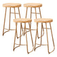 Modern Armless Backless Counter Stool Iron Cafe Bar Stool with Wooden Seat and Pedal Gold 4 Piece Set Clearhalo 'Bar Furniture' 'Bar Stools' 'bar_stools' 'furn' 'furn_bar_stools' 'Furniture' 'furniture_bar_stools' 'Kitchen & Dining Furniture' 4939772