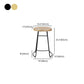 Modern Armless Backless Counter Stool Iron Cafe Bar Stool with Wooden Seat and Pedal Clearhalo 'Bar Furniture' 'Bar Stools' 'bar_stools' 'furn' 'furn_bar_stools' 'Furniture' 'furniture_bar_stools' 'Kitchen & Dining Furniture' 4939775