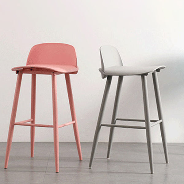 Modern Armless Backrest Counter Stool Iron Kitchen Bar Stool with Acrylic Seat and Pedal Clearhalo 'Bar Furniture' 'Bar Stools' 'bar_stools' 'furn' 'furn_bar_stools' 'Furniture' 'furniture_bar_stools' 'Kitchen & Dining Furniture' 4939777