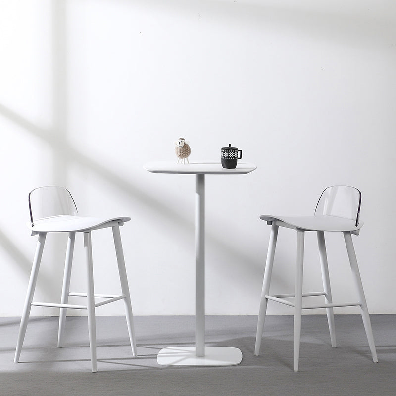 Modern Armless Backrest Counter Stool Iron Kitchen Bar Stool with Acrylic Seat and Pedal Clearhalo 'Bar Furniture' 'Bar Stools' 'bar_stools' 'furn' 'furn_bar_stools' 'Furniture' 'furniture_bar_stools' 'Kitchen & Dining Furniture' 4939780