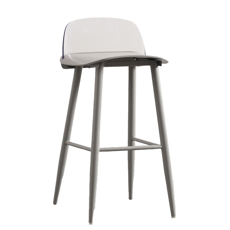 Modern Armless Backrest Counter Stool Iron Kitchen Bar Stool with Acrylic Seat and Pedal Grey 1 Piece Clearhalo 'Bar Furniture' 'Bar Stools' 'bar_stools' 'furn' 'furn_bar_stools' 'Furniture' 'furniture_bar_stools' 'Kitchen & Dining Furniture' 4939784
