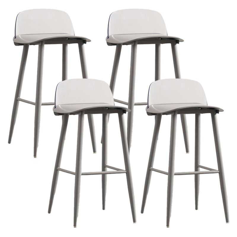 Modern Armless Backrest Counter Stool Iron Kitchen Bar Stool with Acrylic Seat and Pedal Grey 4 Piece Set Clearhalo 'Bar Furniture' 'Bar Stools' 'bar_stools' 'furn' 'furn_bar_stools' 'Furniture' 'furniture_bar_stools' 'Kitchen & Dining Furniture' 4939788