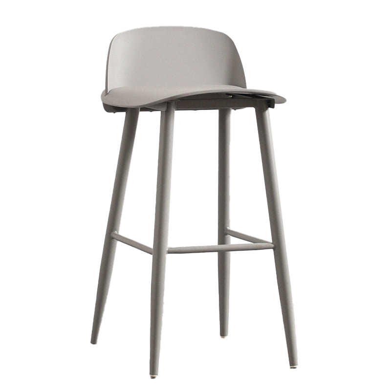 Modern Armless Backrest Counter Stool Iron Kitchen Bar Stool with Acrylic Seat and Pedal Light Gray 1 Piece Clearhalo 'Bar Furniture' 'Bar Stools' 'bar_stools' 'furn' 'furn_bar_stools' 'Furniture' 'furniture_bar_stools' 'Kitchen & Dining Furniture' 4939789