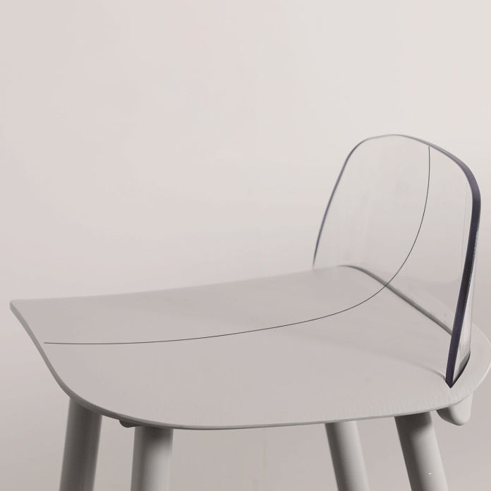 Modern Armless Backrest Counter Stool Iron Kitchen Bar Stool with Acrylic Seat and Pedal Clearhalo 'Bar Furniture' 'Bar Stools' 'bar_stools' 'furn' 'furn_bar_stools' 'Furniture' 'furniture_bar_stools' 'Kitchen & Dining Furniture' 4939791