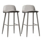 Modern Armless Backrest Counter Stool Iron Kitchen Bar Stool with Acrylic Seat and Pedal Light Gray 2 Piece Set Clearhalo 'Bar Furniture' 'Bar Stools' 'bar_stools' 'furn' 'furn_bar_stools' 'Furniture' 'furniture_bar_stools' 'Kitchen & Dining Furniture' 4939792
